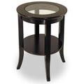 Winsome Winsome 92218 Round End Table with Glass Top - Espresso 92218